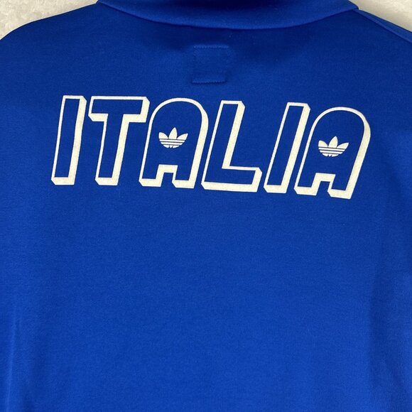 ADIDAS Jacket Mens Sz Large Zip Up 80s Remake Retro Italy Football Soccer - Picture 14 of 14